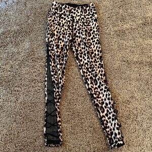 Victoria’s Secret Leopard Print Leggings with Mesh Detail. Size 6